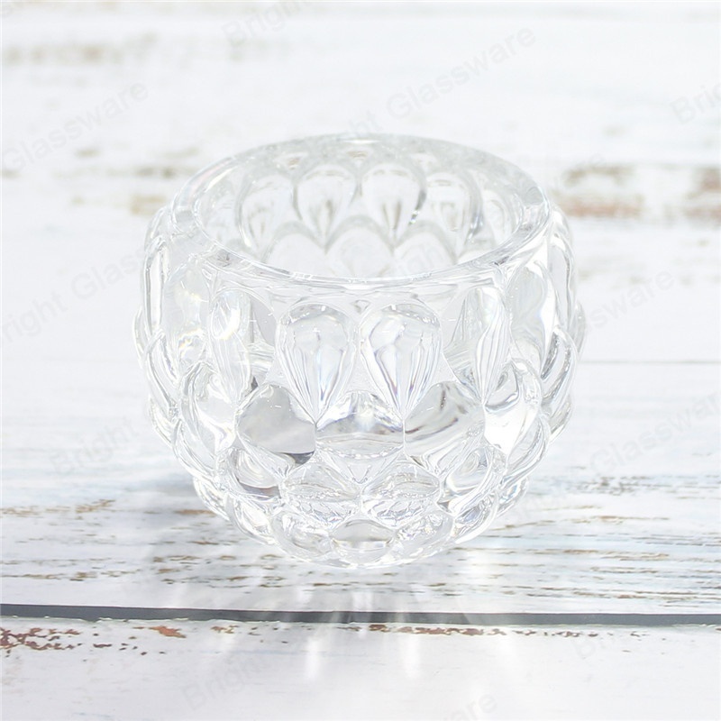 High quality clear crystal glass candle jar tealight candle holder