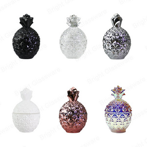 Unique Rainbow Pineapple Shaped Candle Jars With Glass Lid Pineapple Design Tealight Candle Holders For Decor In Bulk