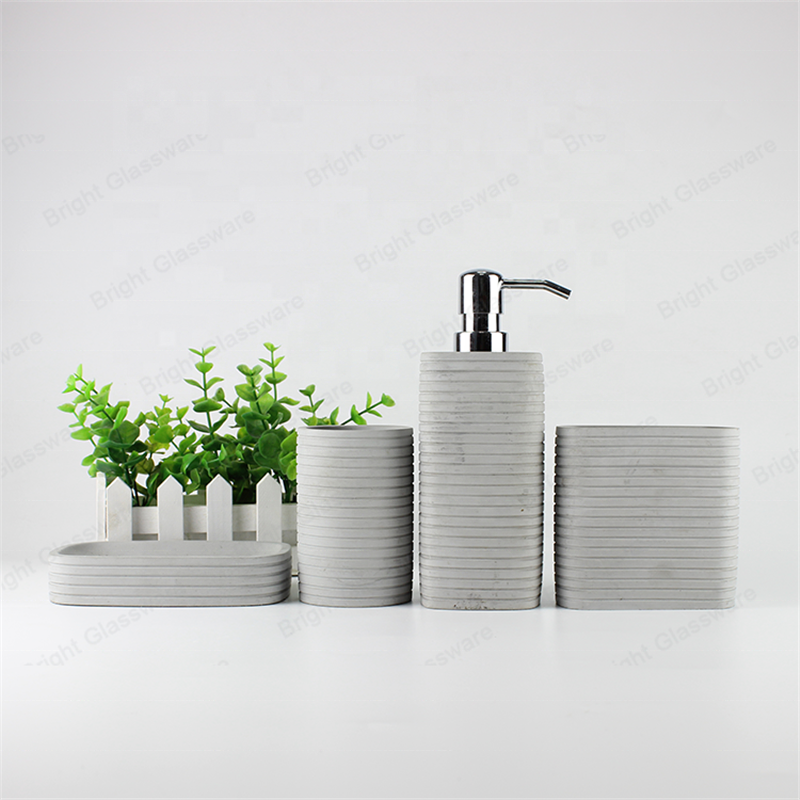 New Custom square concrete bathroom accessories set