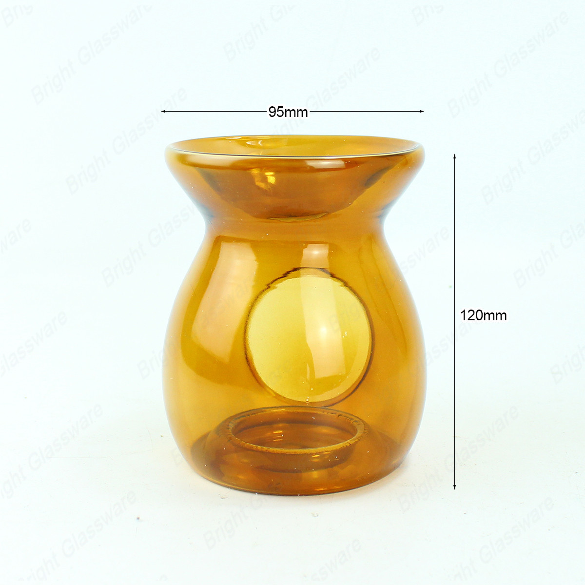 Aromatherapy Amber Glass Fragrance Essential Oil Burner For Home Spa Decor