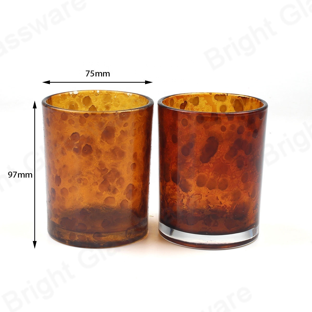 China manufactory 9oz tortoise shell votive glass candle holders with metal lid