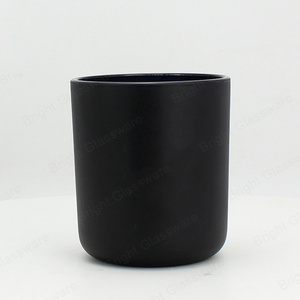 Matte Black Votive Jar Glass Candle Holder With Metal Lid And Gift Box