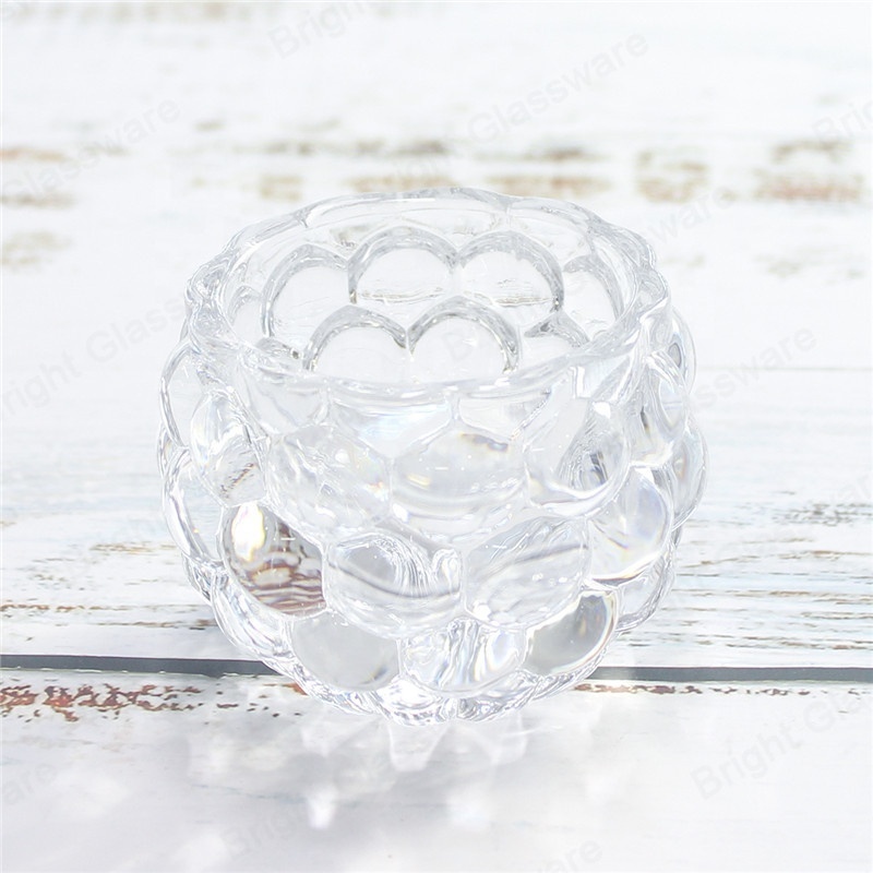 High quality clear crystal glass candle jar tealight candle holder