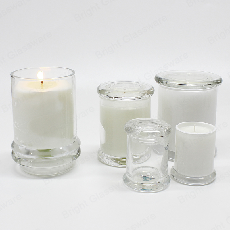 Danube cylinder glass candle jar storage jar with flat lid candle holder