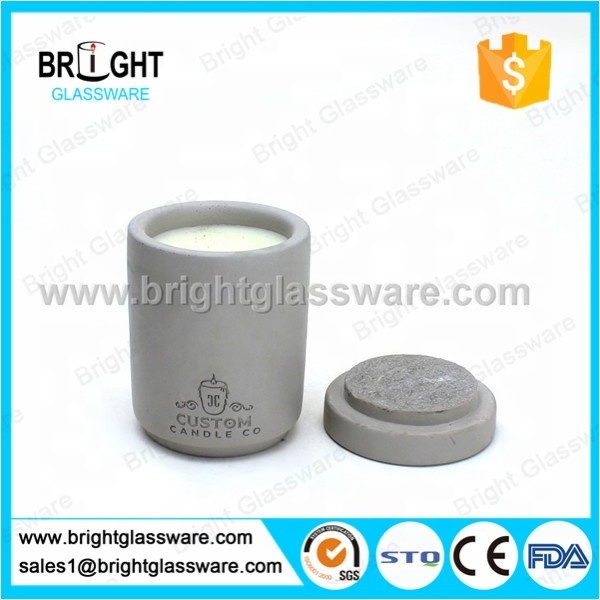 Decorative Natural Stone Concrete Candle Jar, Concrete cup For Candle Making