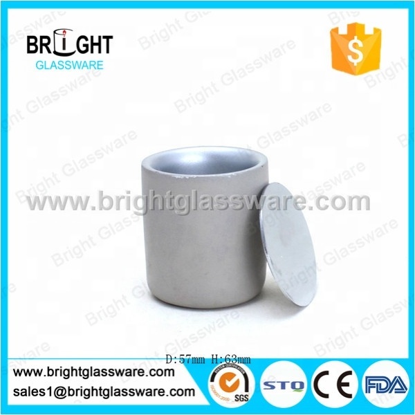 Decorative Natural Stone Concrete Candle Jar, Concrete cup For Candle Making