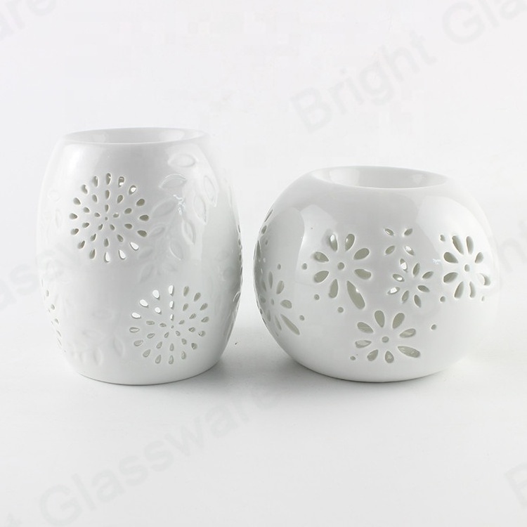 White Ceramic Incense Wax Melt Warmer Burner Set Oil Candle For Living Room Decor