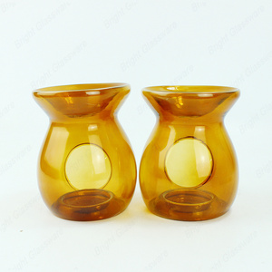 Aromatherapy Amber Glass Fragrance Essential Oil Burner For Home Spa Decor