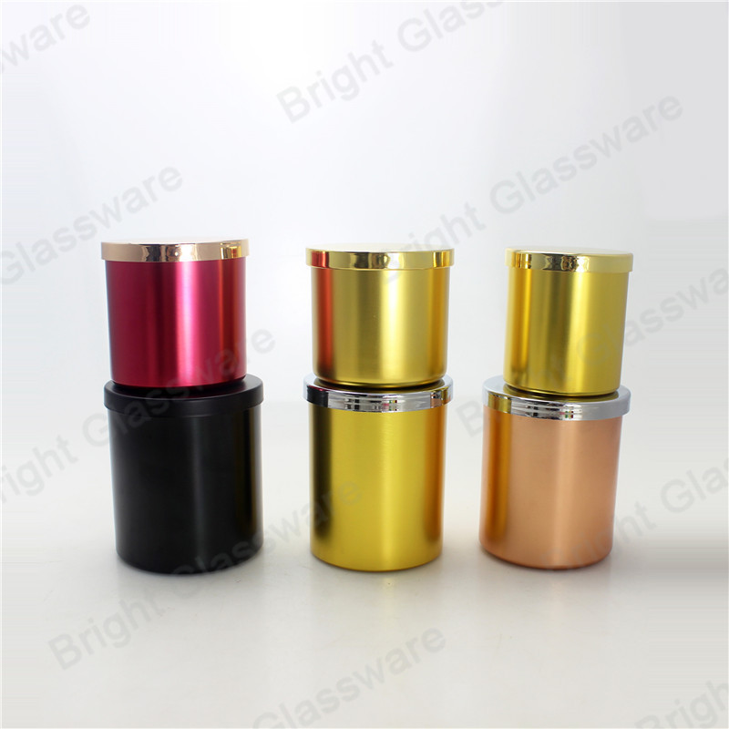 Decorative Cylinder Metal Lantern Rose Gold Candle Holder For Wedding Table Centerpieces