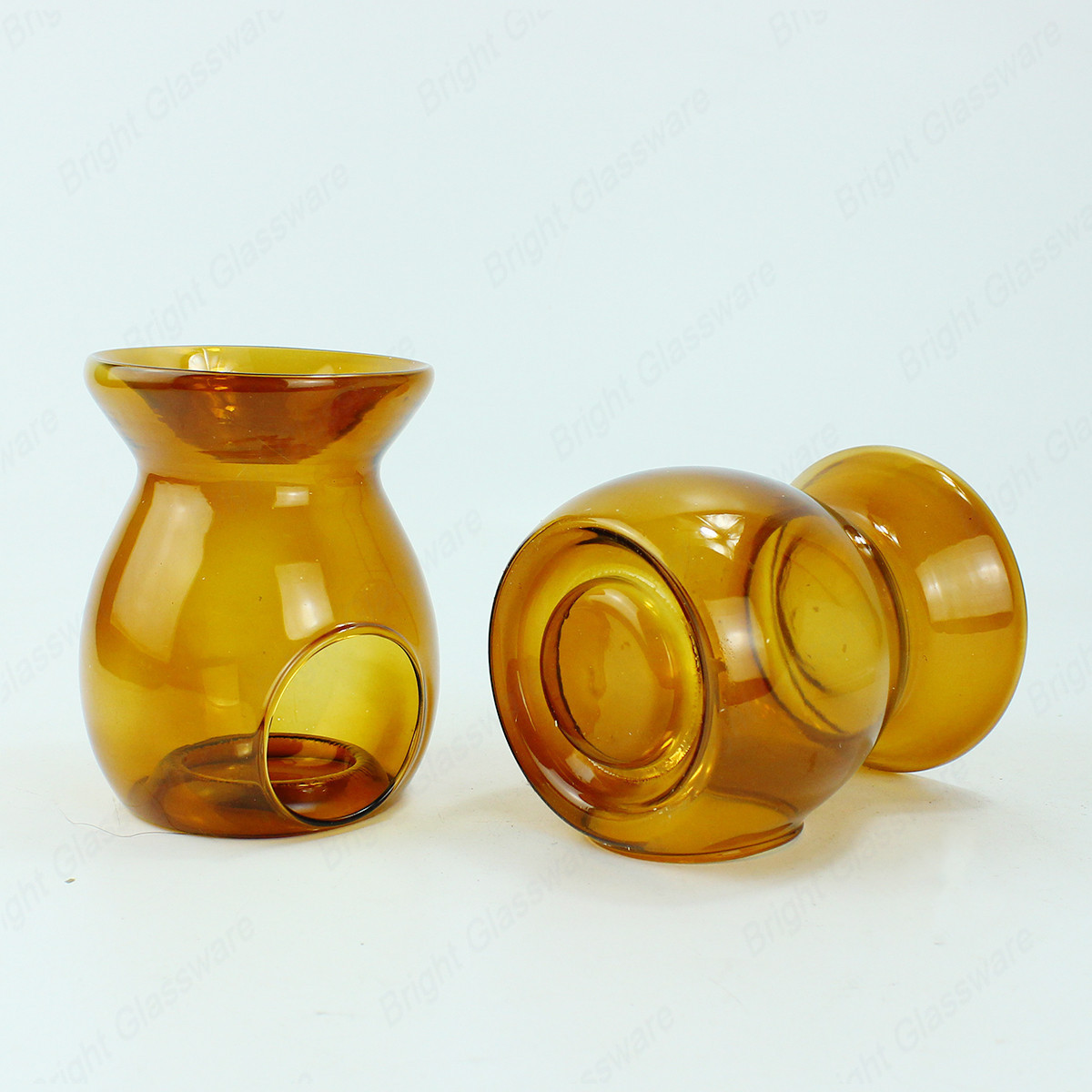 Aromatherapy Amber Glass Fragrance Essential Oil Burner For Home Spa Decor