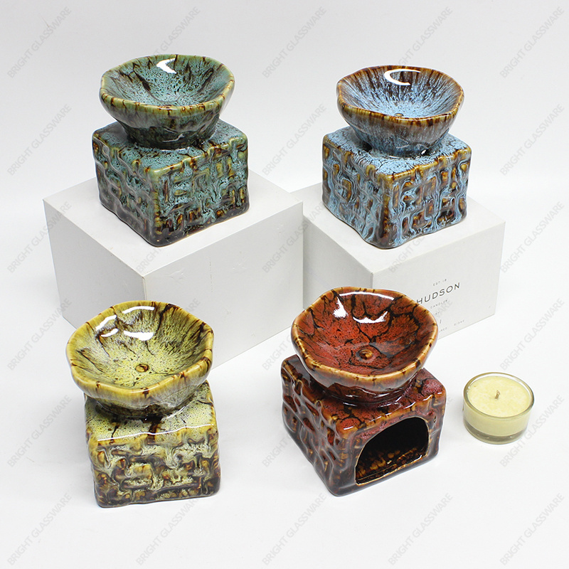 New Release Customize Size Ceramic Burner Factory Wholesale Custom Incense Oil Gas Waste Essential Ceramic Wax Melt Burner