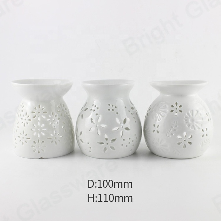 White Ceramic Incense Wax Melt Warmer Burner Set Oil Candle For Living Room Decor