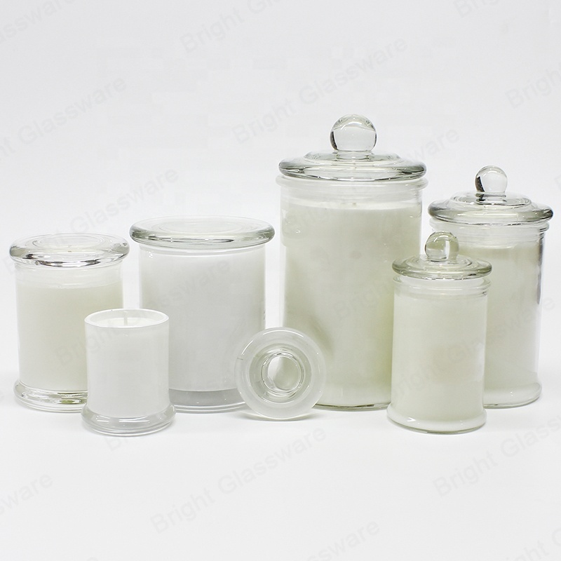 Danube cylinder glass candle jar storage jar with flat lid candle holder