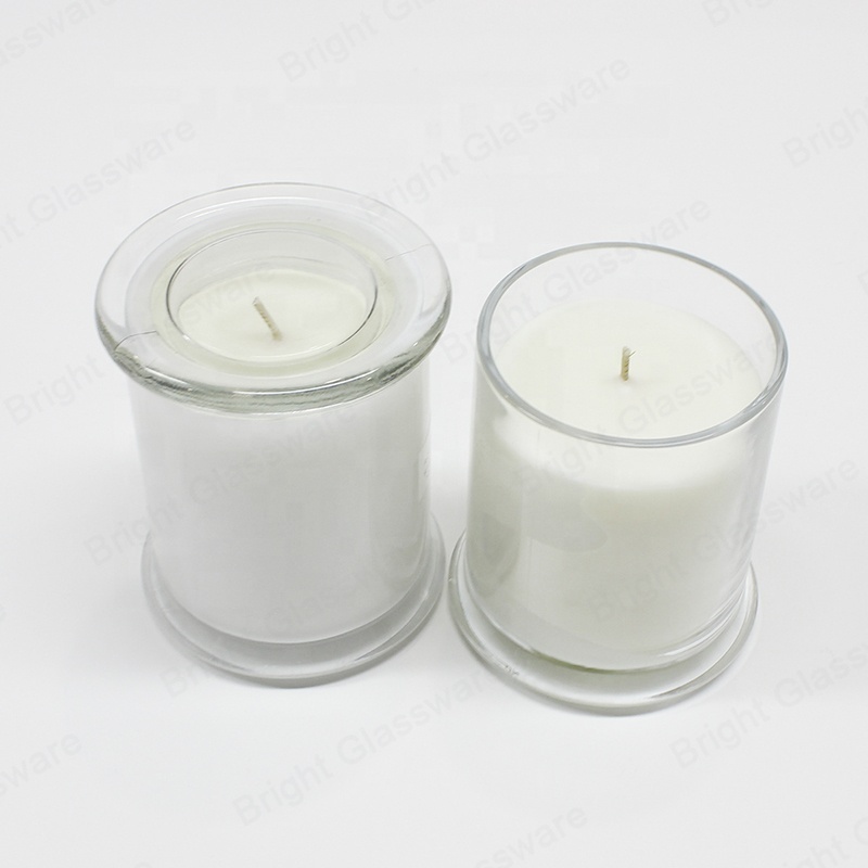 Danube cylinder glass candle jar storage jar with flat lid candle holder