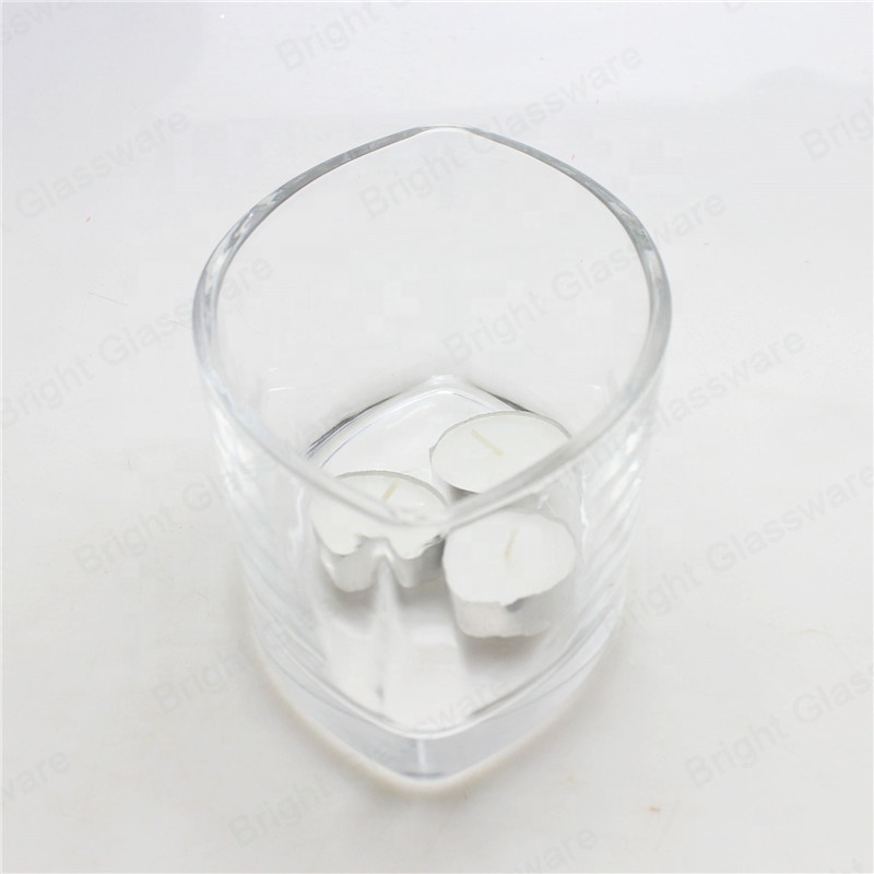 High quality wholesale boat shaped glass candle jar large empty candle holder