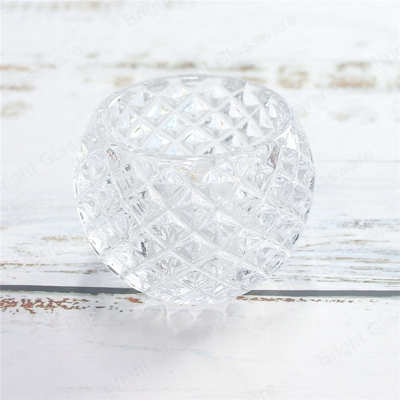 High quality clear crystal glass candle jar tealight candle holder