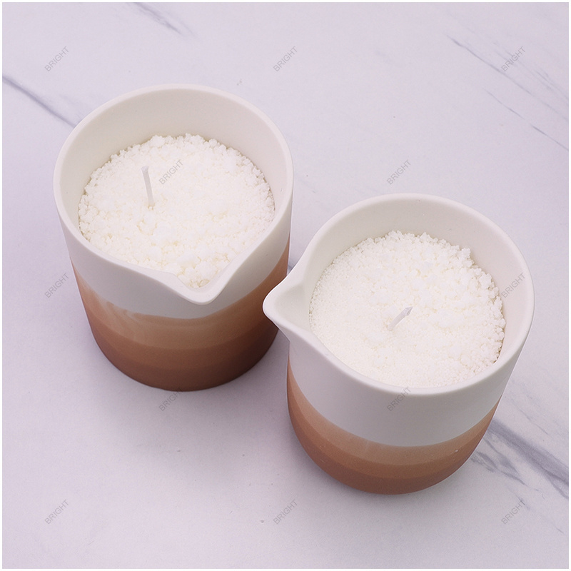 Wholesale Factory Luxury Spa Treatment Scented Candle Soy Wax Container Empty Spout White Ceramic Massage Candle Jar