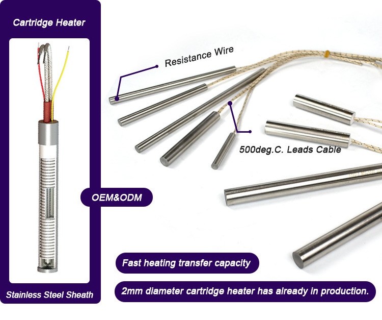 BRIGHT 240V 400W High Watt Density 9.525*76.2Mm Industrial Sus304 Cartridge Heater Heating Element