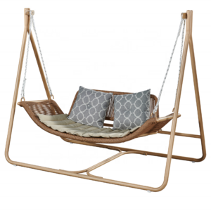 Hanging Chair Aluminium PE Rattan Outdoor Furniture Leisure Double Patented Swing