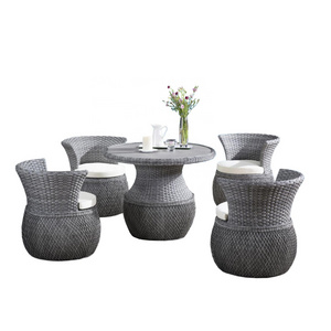 Custom Modern Luxurious Outdoor Wicker Rattan Garden Furniture 4 Pieces Cheap Patio Set