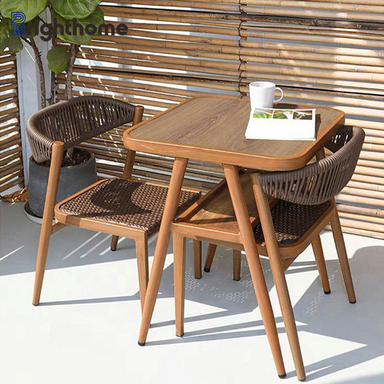 Waterproof modern patio conversation bistro garden furniture cafe chair table set for 2 coffee bistro table and chair sets