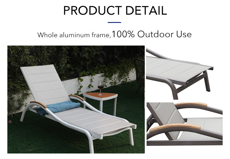 Custom Nordic White Stackable Low Seat Beach Bed Lounge Garden Furniture Chairs Pool Side Outdoor Sunlounger Swimming