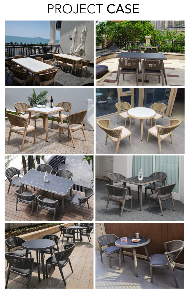 Patio modern luxury style aluminum casting  garden furniture outdoor restaurant tables and chairs