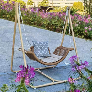 Garden furniture wooden hanging chair 2 seaters patio swings outdoor swing chair