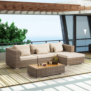 Outdoor Aluminum wicker PE rattan  patio cube section sofa set furniture