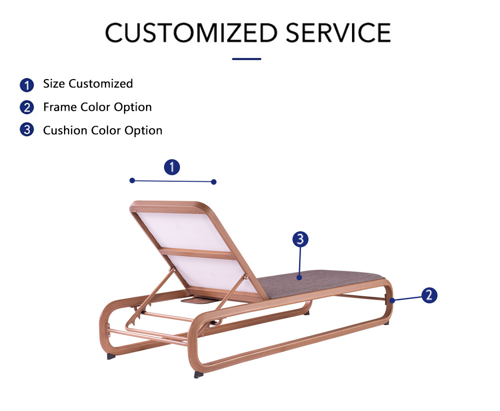 Modern Outdoor Furniture Hotel Hot Sale Leisure Outdoor Sun Bed Chaise Lounge Pool Chair Sun Lounger For Beach