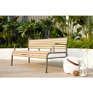 Wholesale Price Plastic Wood Aluminum Frame Metal Arm Bench Garden Park Outdoor Bench