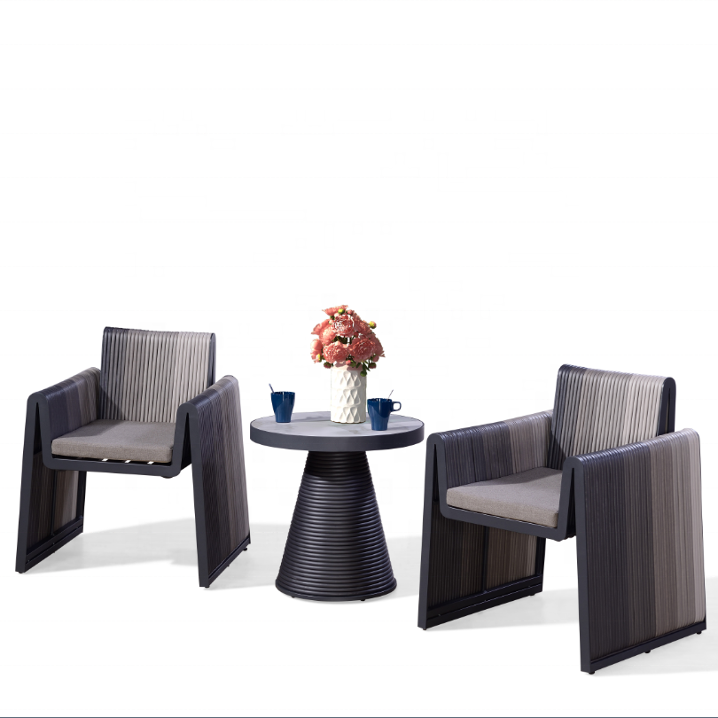 Custom modern wicker garden furniture outdoor rattan dining table and chair set patio dining set