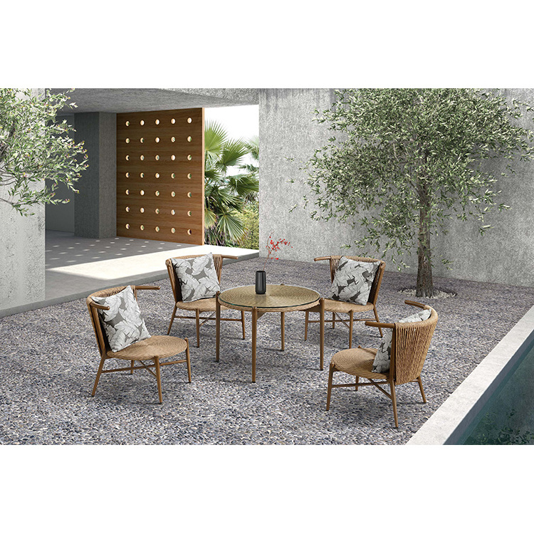 Factory Outlet Aluminum Rattan Rope Garden Cheap Patio Sets Rattan Chair Wicker Outdoor Furniture