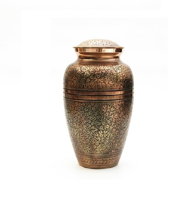 New Arrival Antique Bronze Cremation Urn Burial Ashes Urn Design With Attractive Engraved Band For Human Ashes