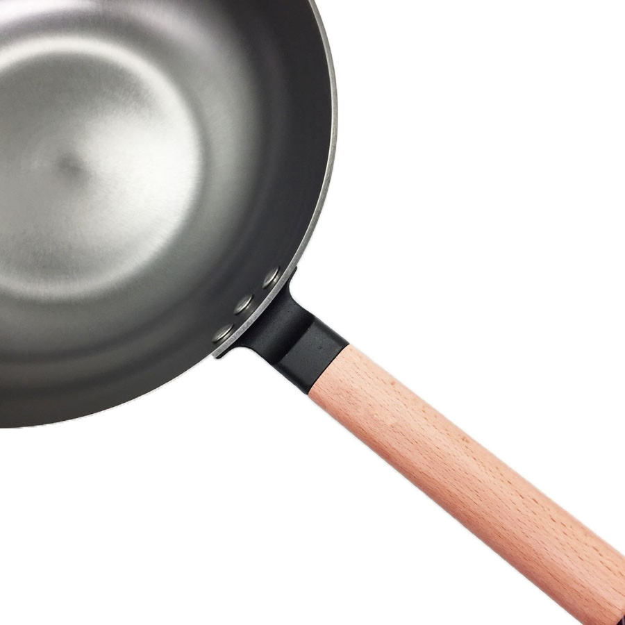 New Product Cookware 14 inch Kitchen Cooking Chinese Cast Iron Wok Wooden Handle Nonstick Wok