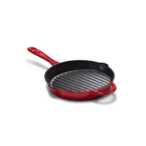 26cm Cast Iron Steak Grill Pans Frying Pan Non Stick Cast Iron Enamel Roast Grill Pan