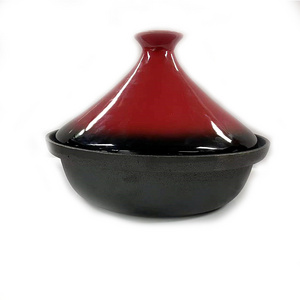 Bright Houseware Colorful Wholesale Cast Iron Tagine Cookware Tagine Pot With Ceramic Cone Lid