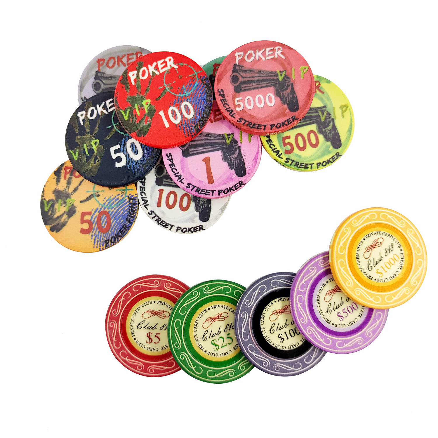 39mm 10g 43mm 11.5g 50mm 16g Casino Quality Custom Ceramic Poker Chips Playing Game Sets With Aluminum Case Dealer Button Dice