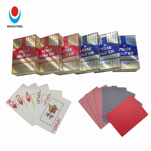 custom card game printing bee poker Texas Hold'em set custom game logo glossy waterproof casino playing card PVC poker cards