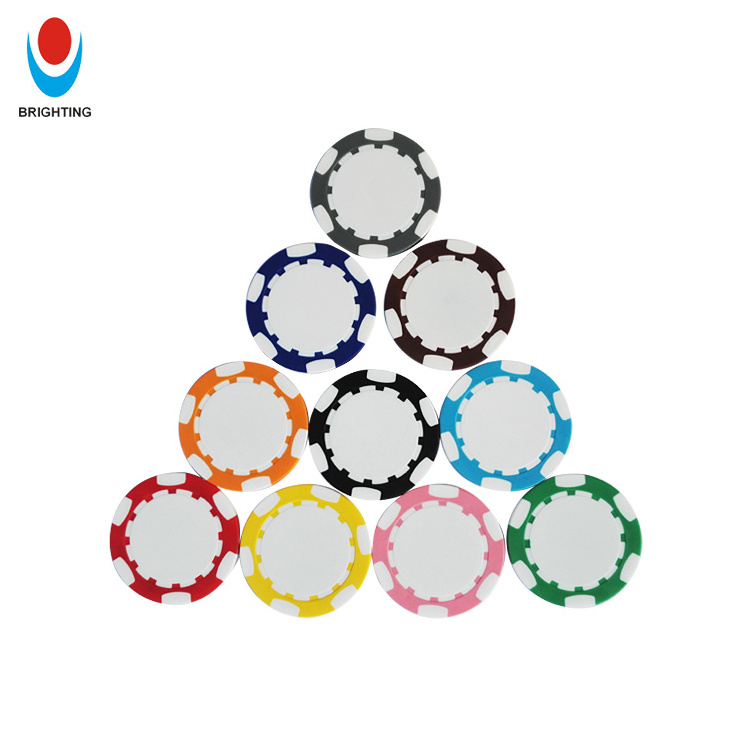 40mm ABS Golf Ball Marker Round Coins Token Chip UV Printing Plastic Gambling Game Custom LOGO Blank Casino Royal Poker Chips