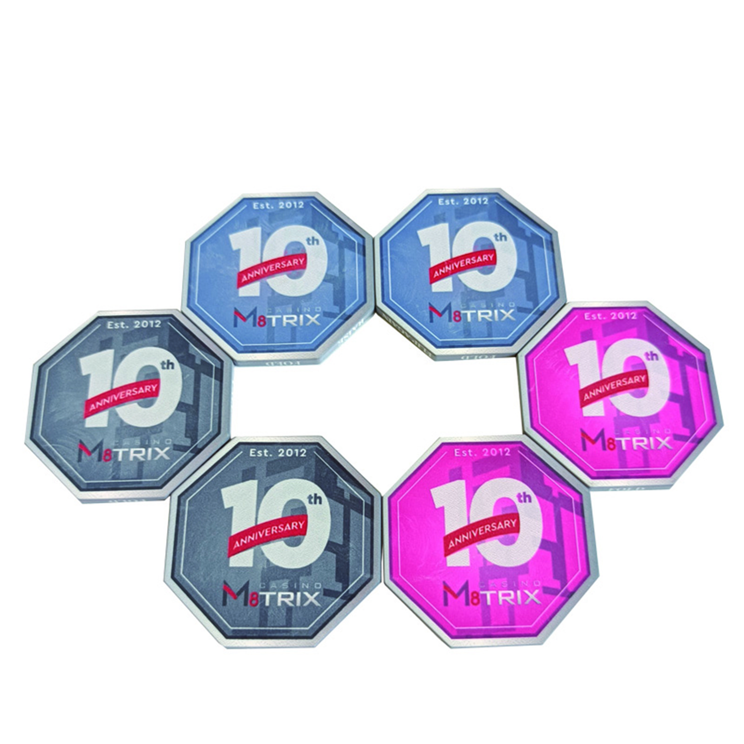 High Quality Custom Rectangle Octangle Plaques With Case Tray Clay Printing Design LOGO Gambling Game  Casino Ceramic Poker Chip