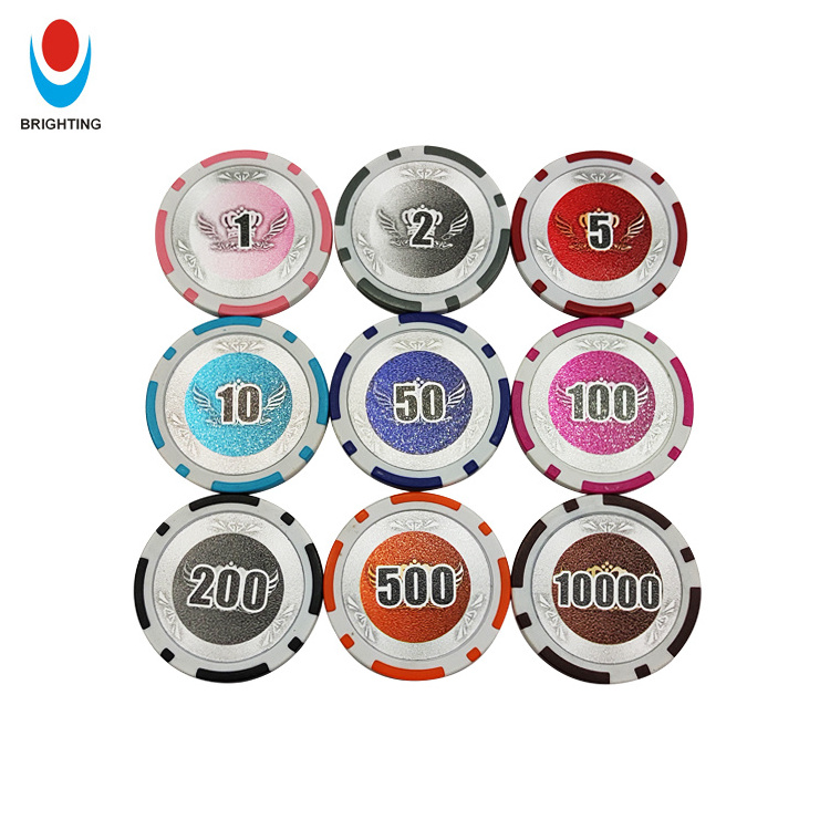 Wholesale 13.5g 40mm Monte Carlo Clay Gambling Game LOGO Blank Custom Ceramic ABS Print Aluminium Case Casino Royal Poker Chips