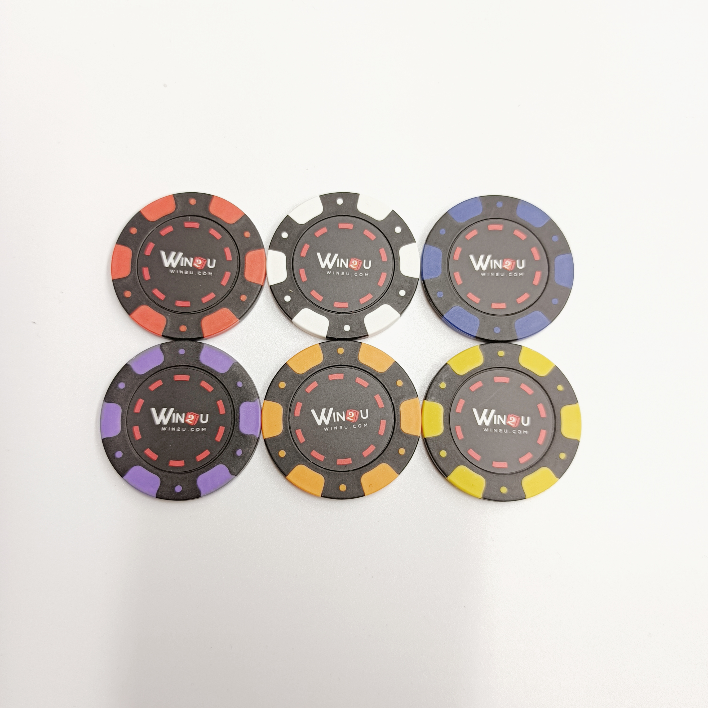 13.5 gram Customized Professional Clay Poker Chips Ceramic Poker chips With Custom Denominations Designs and Aluminum cases