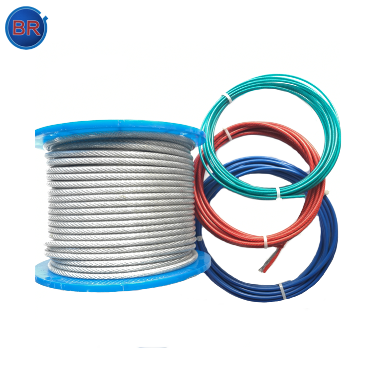 Hot Selling Product High Quality  High Tension PVC Coated 6*12 Galvanized Wire Rope Steel Cable