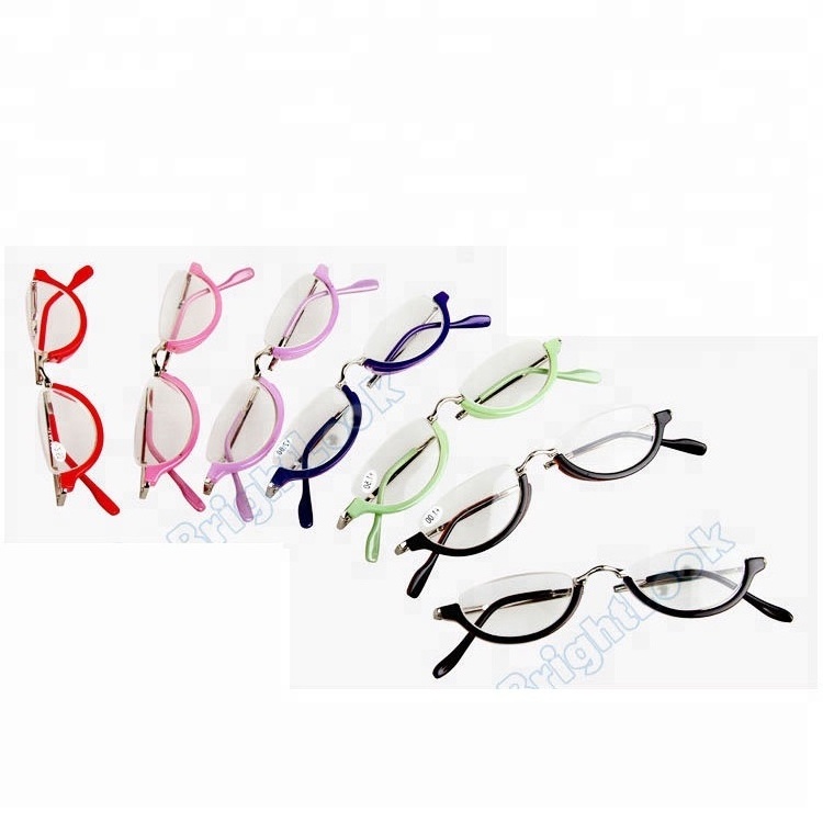 Own brand half rim design folding reading glasses uk plastic reading eyewear nice style folding reading glasses 0476-1