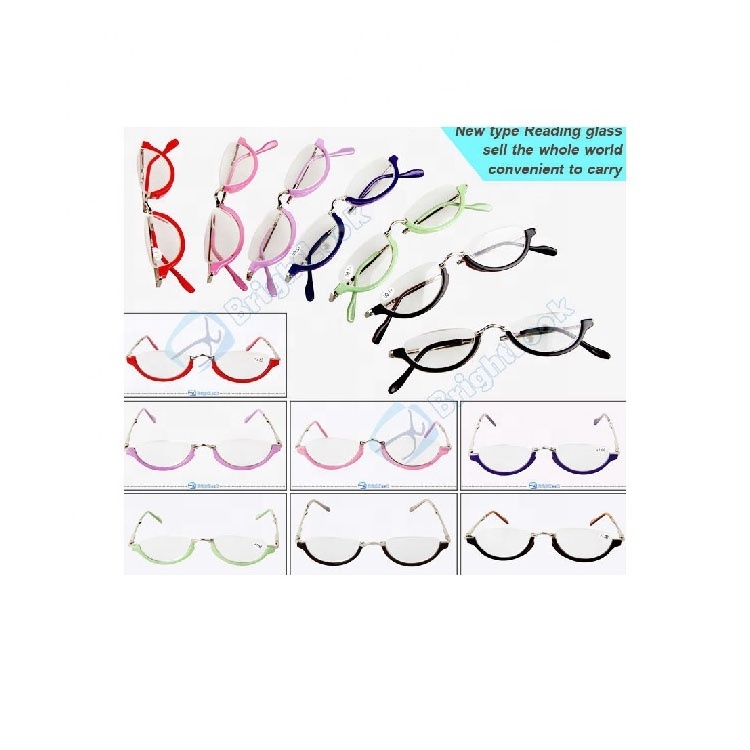 Own brand half rim design folding reading glasses uk plastic reading eyewear nice style folding reading glasses 0476-1