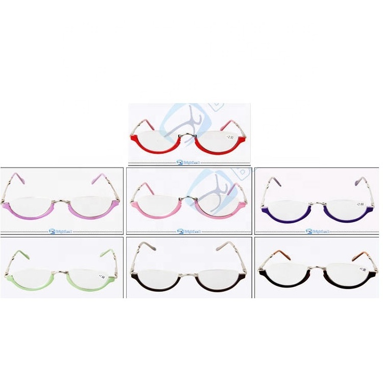 Own brand half rim design folding reading glasses uk plastic reading eyewear nice style folding reading glasses 0476-1