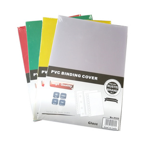 Bright office  high quality A3 A4  clear PVC binding cover colorful PVC book cover embossed paper professional manufacturer