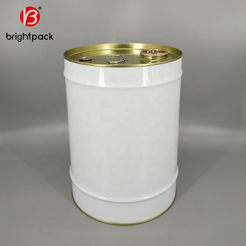 UN approved metal steel tin 5 gallon 20 liter chemical paint oil bucket pail drum with lid