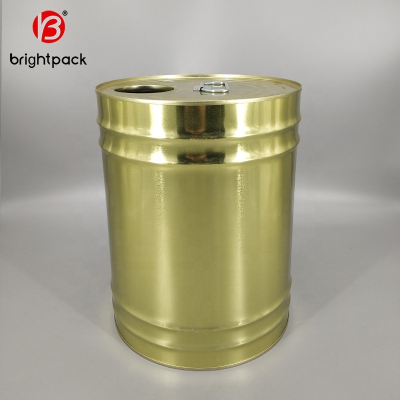 UN approved metal steel tin 5 gallon 20 liter chemical paint oil bucket pail drum with lid